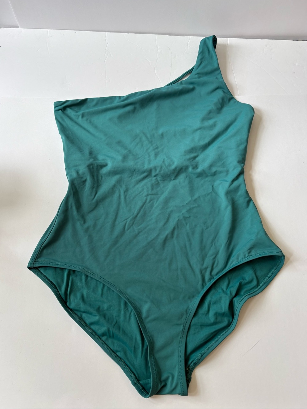 ANDIE L Tall The Nantucket Swimsuit Teal Blue Green 1 Shoulder Resort Cruise